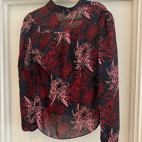 NWT ALC Beatrix Burgundy Floral 100% Silk Blouse Top - Picture 10 of 12